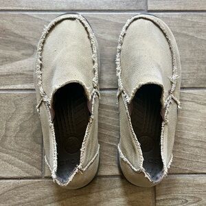 CROCS Canvas Slip-On in Taupe and Black
